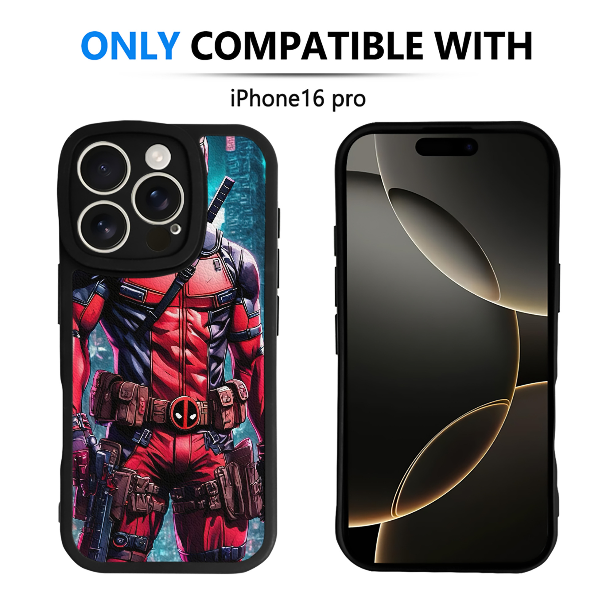 （画像用） Deadpool デッドプール 【iPhone 16シリーズ対応】シリコンスマホケース（レザー調） 材質：シリコン